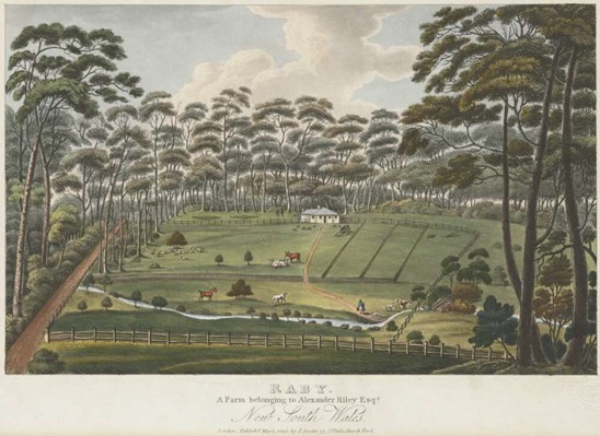 Joseph Lycett Raby farm